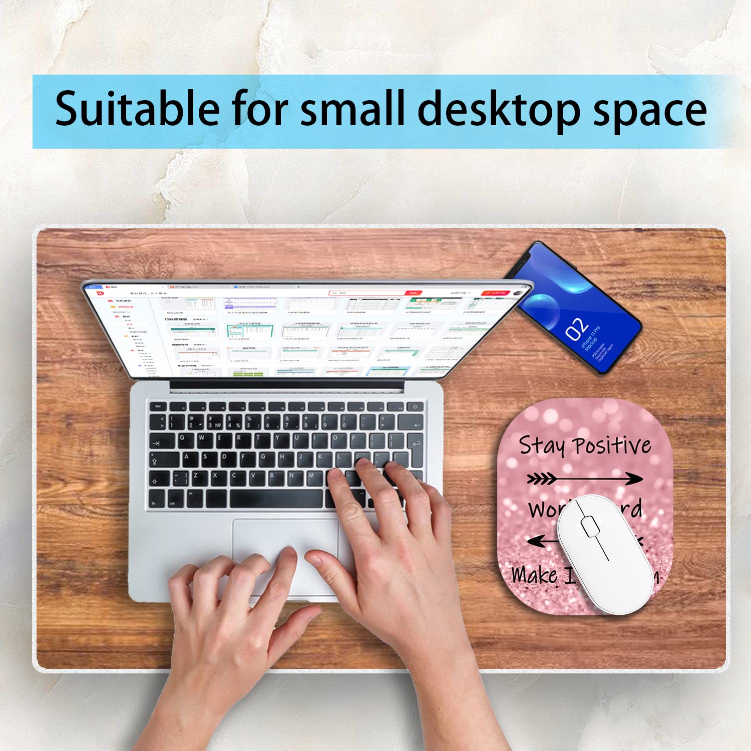 6x7 Inch Small Mouse Pad with Non-Slip Rubber Base - Waterproof Mini Mouse Mat for Laptop, Keyboard Tray & Wireless Mouse - Perfect for Home Office, Travel & Work Desk - Inspirational Quote Design