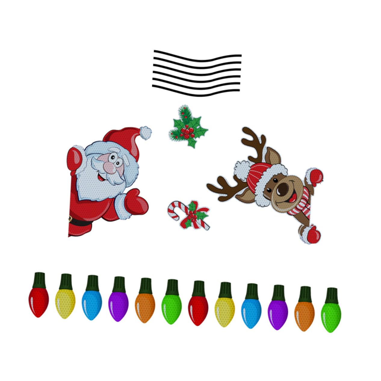 WHAMVOX Christmas Deer Bell Car Magnets - Reflective Refrigerator Stickers for Cars, Trucks & Home Decor - Waterproof Decorative Stickers for Holiday Car Accessories (Perfect for Christmas Gifts & Winter Road Safety)
