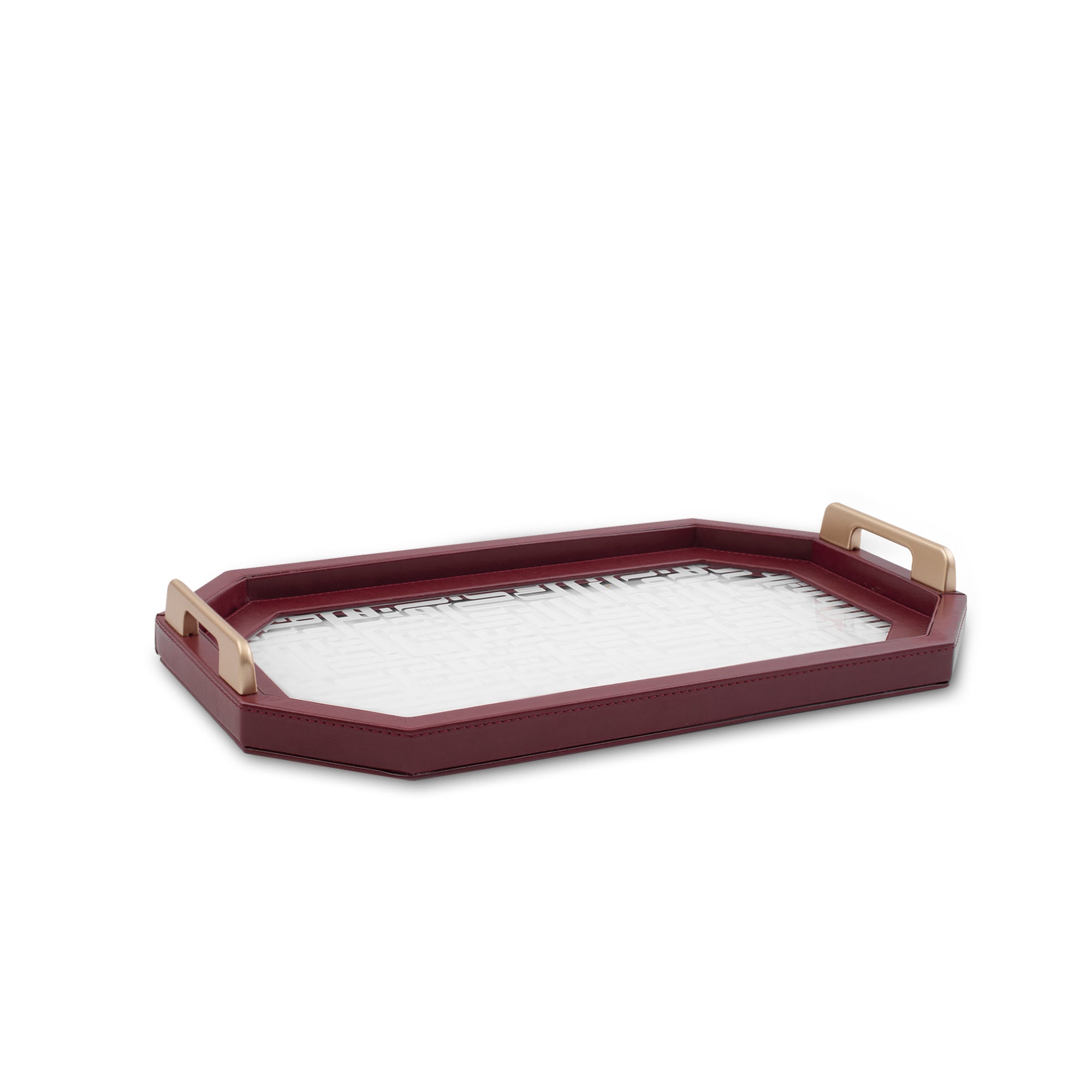 Dimlaj Dar Acrylic Small Serving Tray - Maroon Color - Perfect for Breakfast, Coffee, Tea, Jewelry & Bathroom Organizer - Durable & Lightweight Serving Tray for Home, Office & Hotel Use