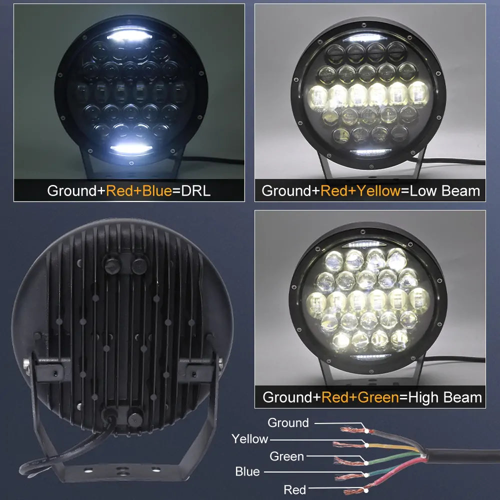 9 Inch High Low Beam Work Light with Adjustable Mounting Bracket - Heavy Duty LED Light Bar for Trucks, Off-Road Vehicles, ATVs, and Construction Sites - Perfect for Night Driving, Camping, and Emergency Lighting