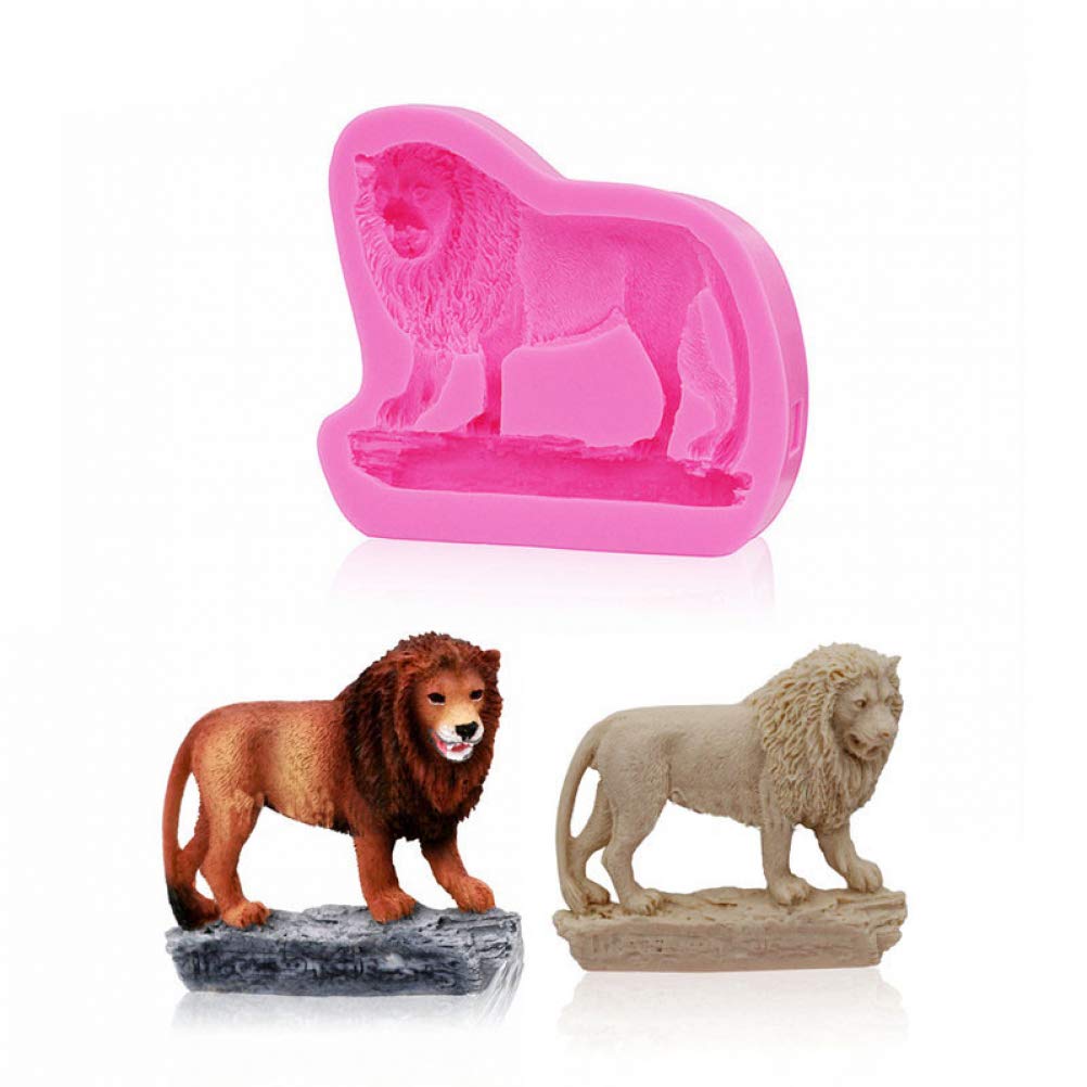 3D Lion Silicone Mold for DIY Cupcake, Cake Topper, Soap, Fondant, Chocolate & Candy Making - Perfect for Ice Cubes, Gum Paste, Crystal Pudding, Desserts, Ice Cream & Jelly Shots - Great for Birthday Parties, Baby Showers & Holiday Baking Decorations