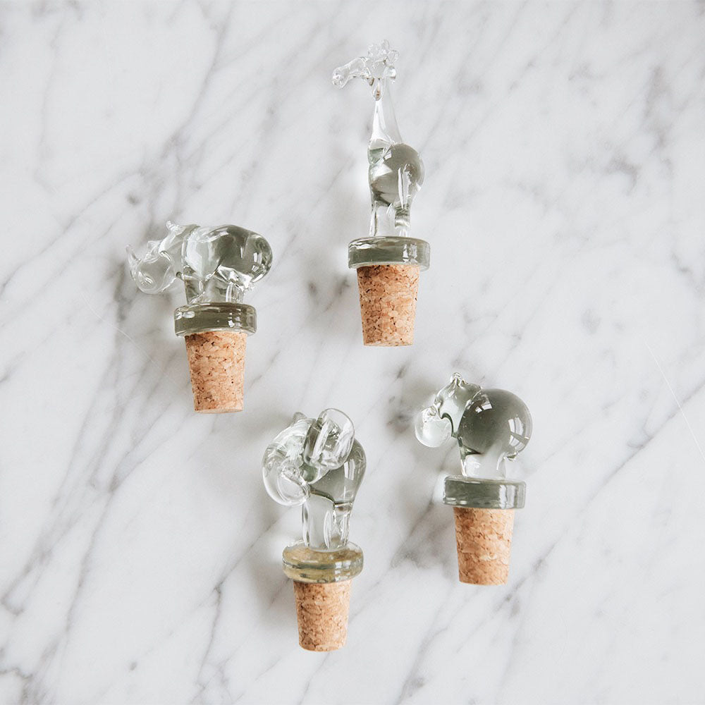 Eco-Friendly Handblown Recycled Glass Bottle Stopper - Sustainable Wine & Olive Oil Sealer for Home & Kitchen Use