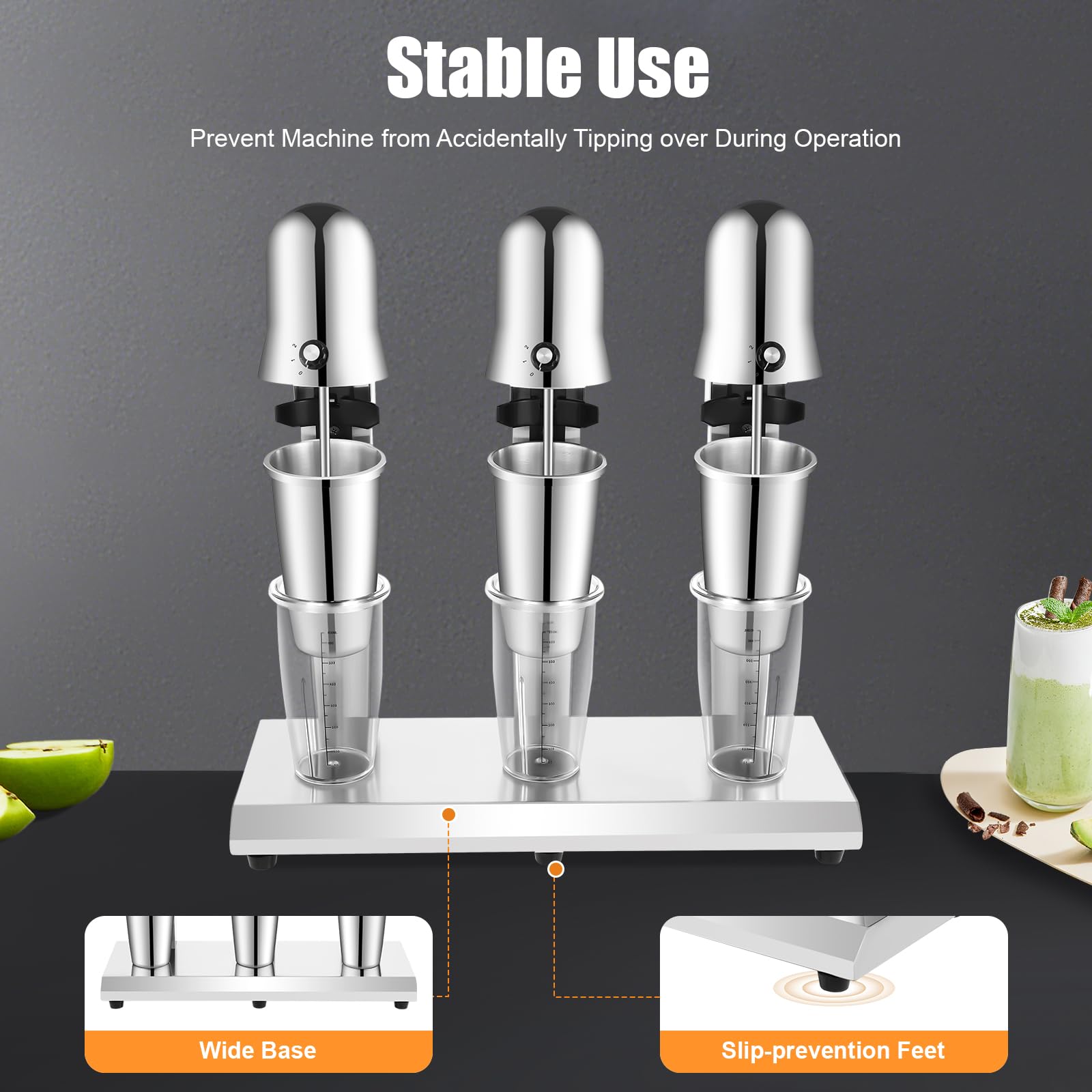 Commercial Electric Milkshake Maker - 110V 18000RPM Stainless Steel Drink Mixer with 2-Speed Control for Smoothies, Shakes & Malt Drinks - Perfect for Restaurants, Cafes & Home Bars