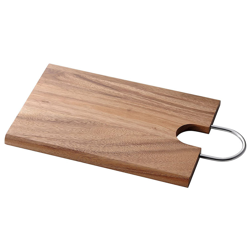 Premium D&S Wooden Cutting Board - Non-Slip, Juice Groove & Easy-Grip Handle - Perfect for Kitchen Prep, Meat Cutting & Serving Charcuterie