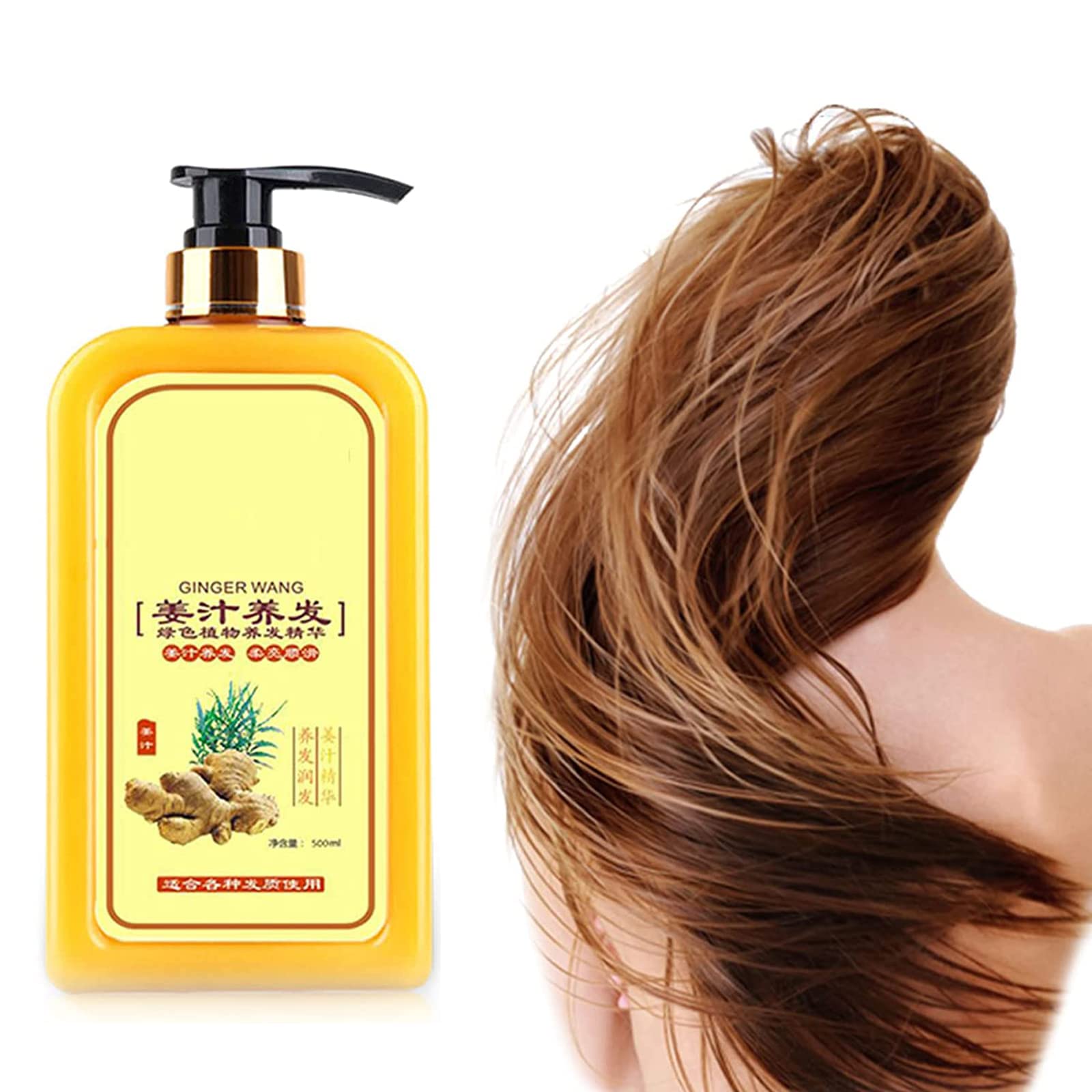 Yipmai Ginaday Instant Ginger Hair Regrowth Shampoo - Natural Ginger Shampoo for Hair Growth & Anti-Hair Loss, Thinning Hair Treatment - Perfect for Daily Hair Care & Scalp Nourishment at Home