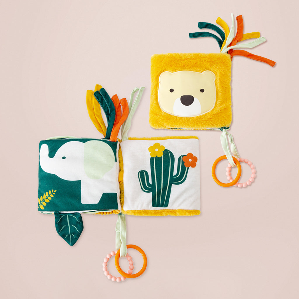 Little Big Friends Soft 2-in-1 Activity Book - Jungle Animals Theme for Kids | Interactive Learning & Play | Perfect for Travel, Preschool & Quiet Time Activities