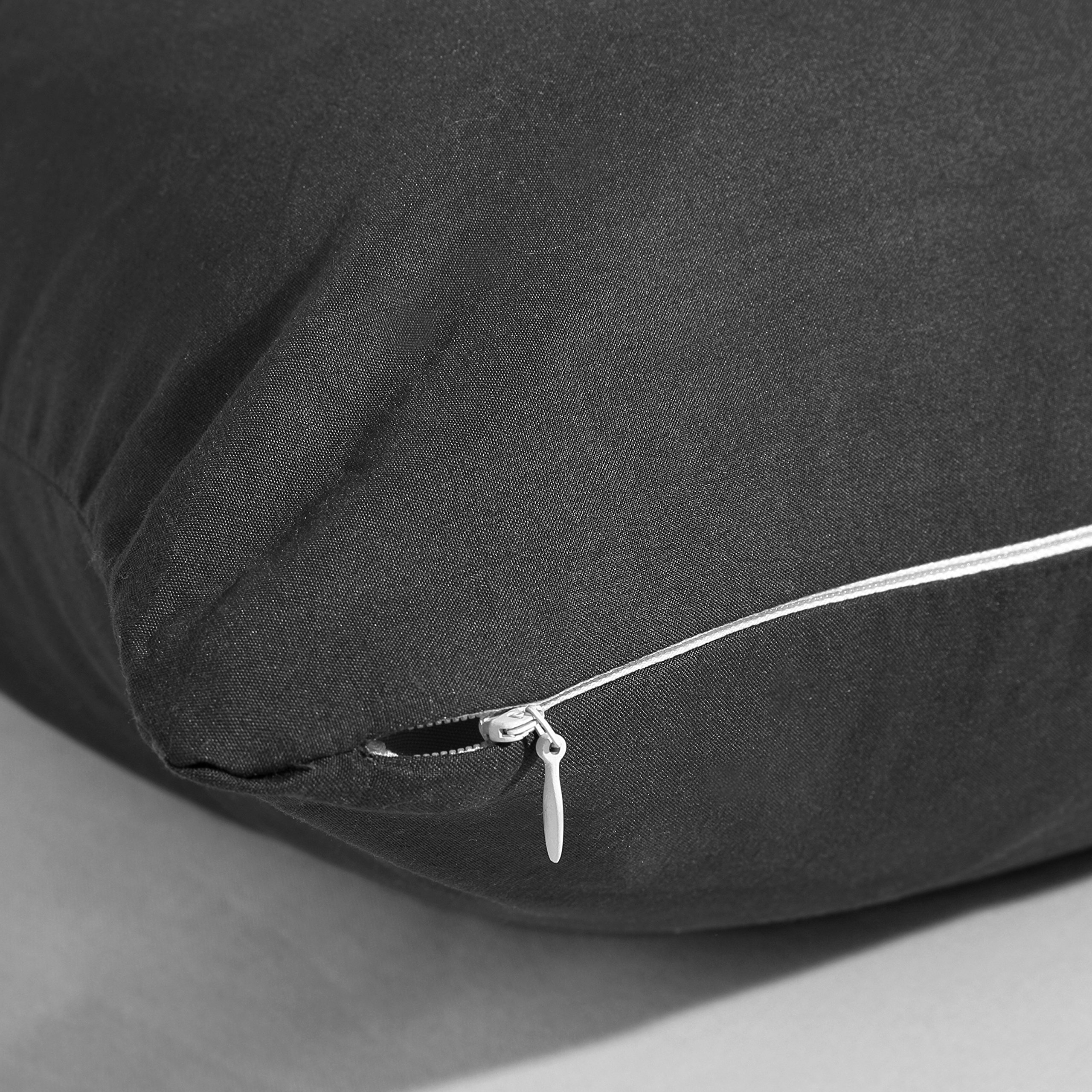 Evolive Ultra Soft Microfiber Body Pillow Cover 21x54 Inches with Hidden Zipper - Black Pillowcase for Adults & Pregnancy Support - Perfect for Bed, Couch & Travel Comfort