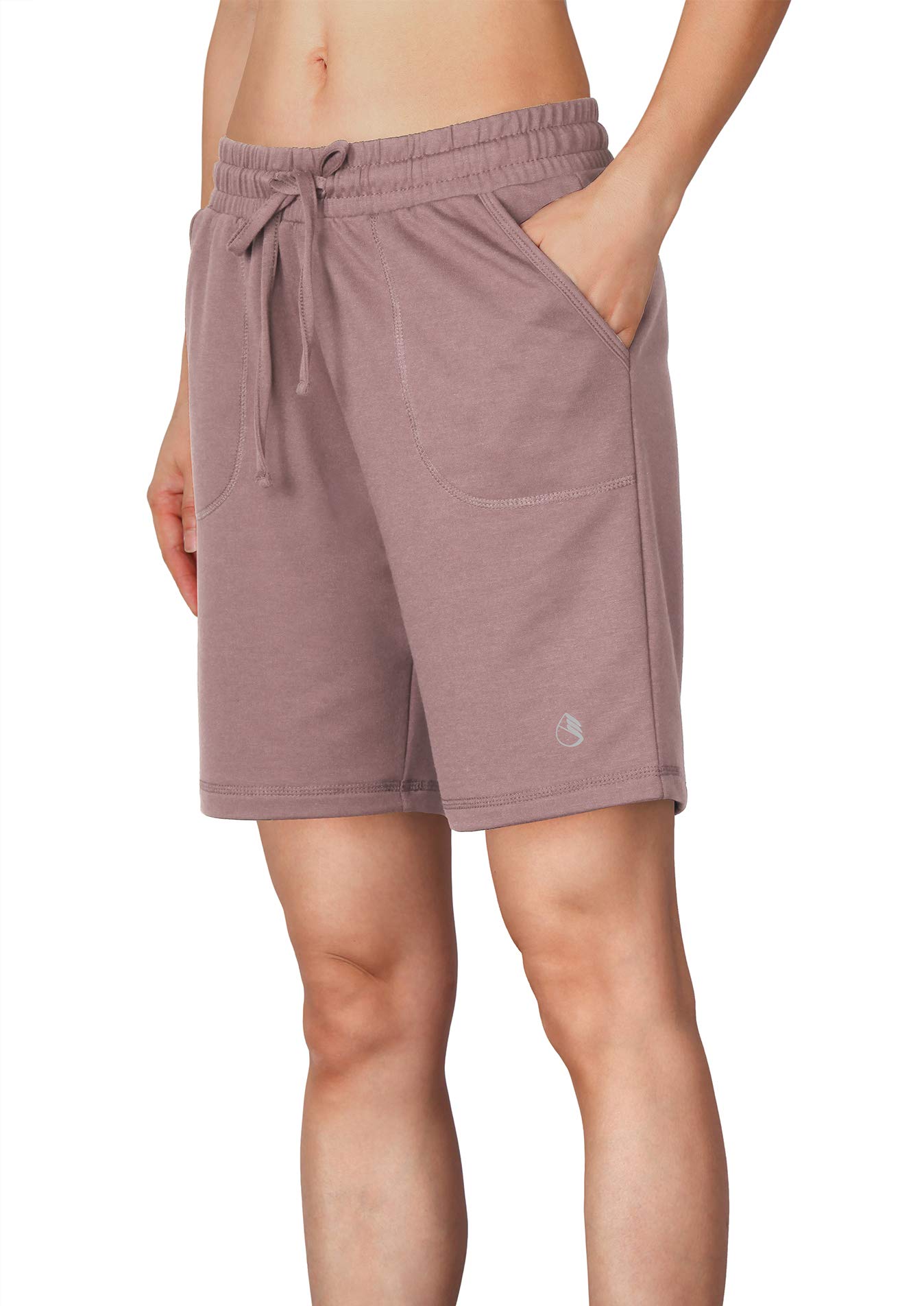 **Icyzone Women's Athletic Running Yoga Shorts - High Waist Workout Active Lounge Bermuda Shorts with Pockets for Gym, Yoga & Casual Wear**
