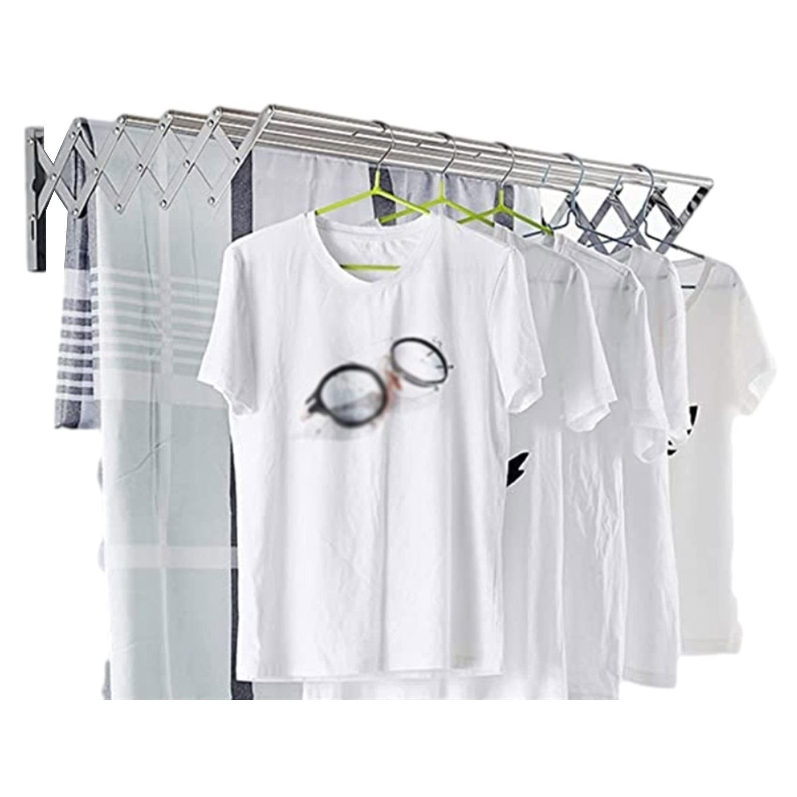 XMSM Collapsible Stainless Steel Clothes Drying Rack - Foldable Laundry Dryer Hanger, Retractable Garment Airer & Bathroom Towel Rail (50cm) - Space Saving Indoor Clothes Organizer for Apartments, Dorms & Small Spaces