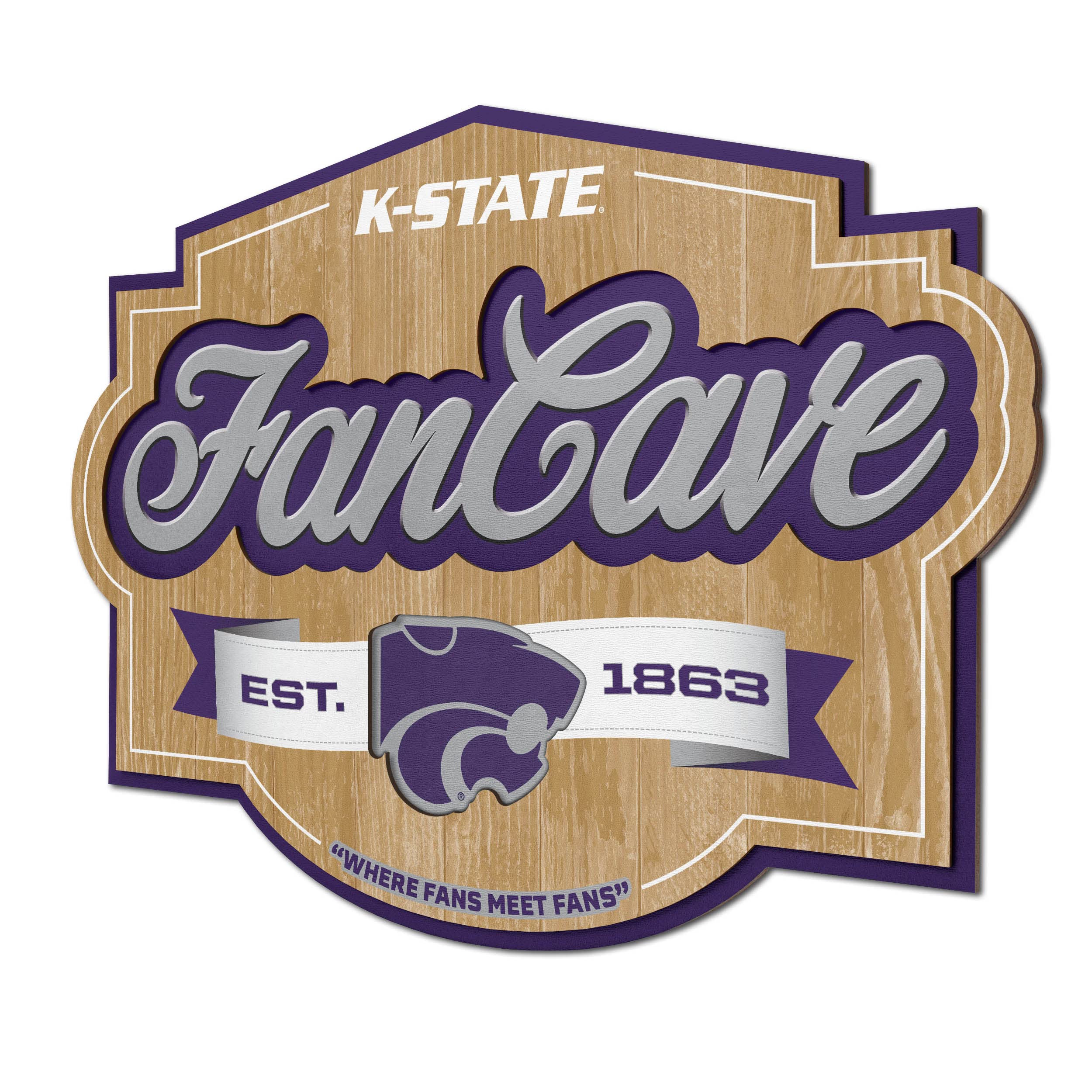 YouTheFan NCAA College Team Fan Cave Sign - Customizable Sports Room Decor for Game Day, Man Cave & Tailgating Parties - Perfect Gift for Football & Basketball Fans