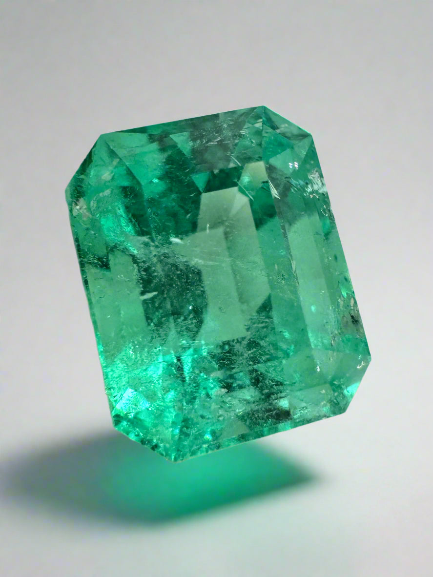 6.79 Carat 12x10mm Natural Loose Colombian Emerald - Classic Emerald Cut, Ethically Sourced, AAA Quality Green Gemstone for Jewelry Making, Engagement Rings & Luxury Gifts
