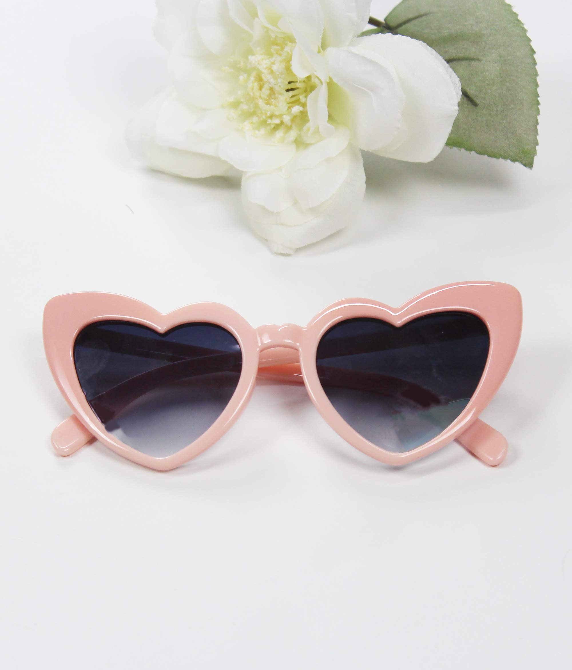 Heart Shaped Sunglasses for Women - Trendy Cat Eye Love Sunglasses with UV Protection - Perfect for Summer, Beach, Date Night & Fashion Accessories