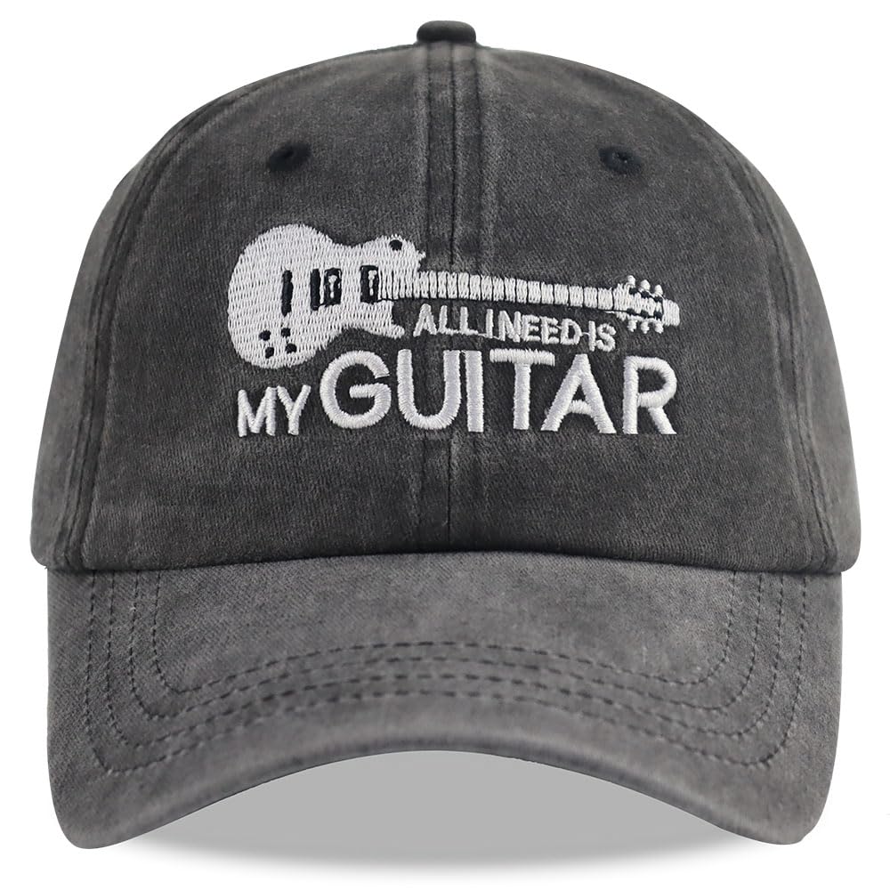 Vintage Adjustable Cotton Denim Baseball Cap - Unisex Guitar Accessories & Music Gifts for Men and Women - Perfect for Musicians, Guitar Lovers & Stage Performances - Stylish Dad Hat for Concerts, Jam Sessions & Music Festivals