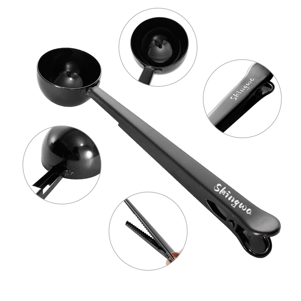**20ml Multi-Function Coffee Scoop with Bag Clip & Sealed Clamps - Perfect for Measuring Coffee, Powder, Milk & Spices (Rainbow Color) | Ideal for Kitchen, Camping & Travel**