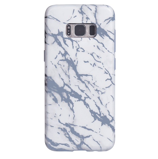 Premium White Marble & Blue Chrome Samsung Galaxy Phone Case - Durable Protection for Galaxy S21/S22/S23, Slim Fit with Shock Absorption - Perfect for Work, Travel & Everyday Use