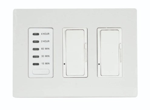 Eurofase 2 Dimmers & 1 Timer Switch with Screwless White Wall Plate - EFSWTD2 for Home Lighting Control in Living Room, Bedroom, or Office