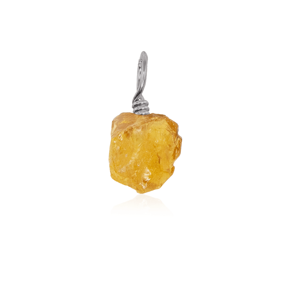 Natural Raw Citrine Crystal Pendant Necklace - Genuine Healing Stone Jewelry for Women - Perfect for Meditation, Energy Cleansing & Spiritual Gifts