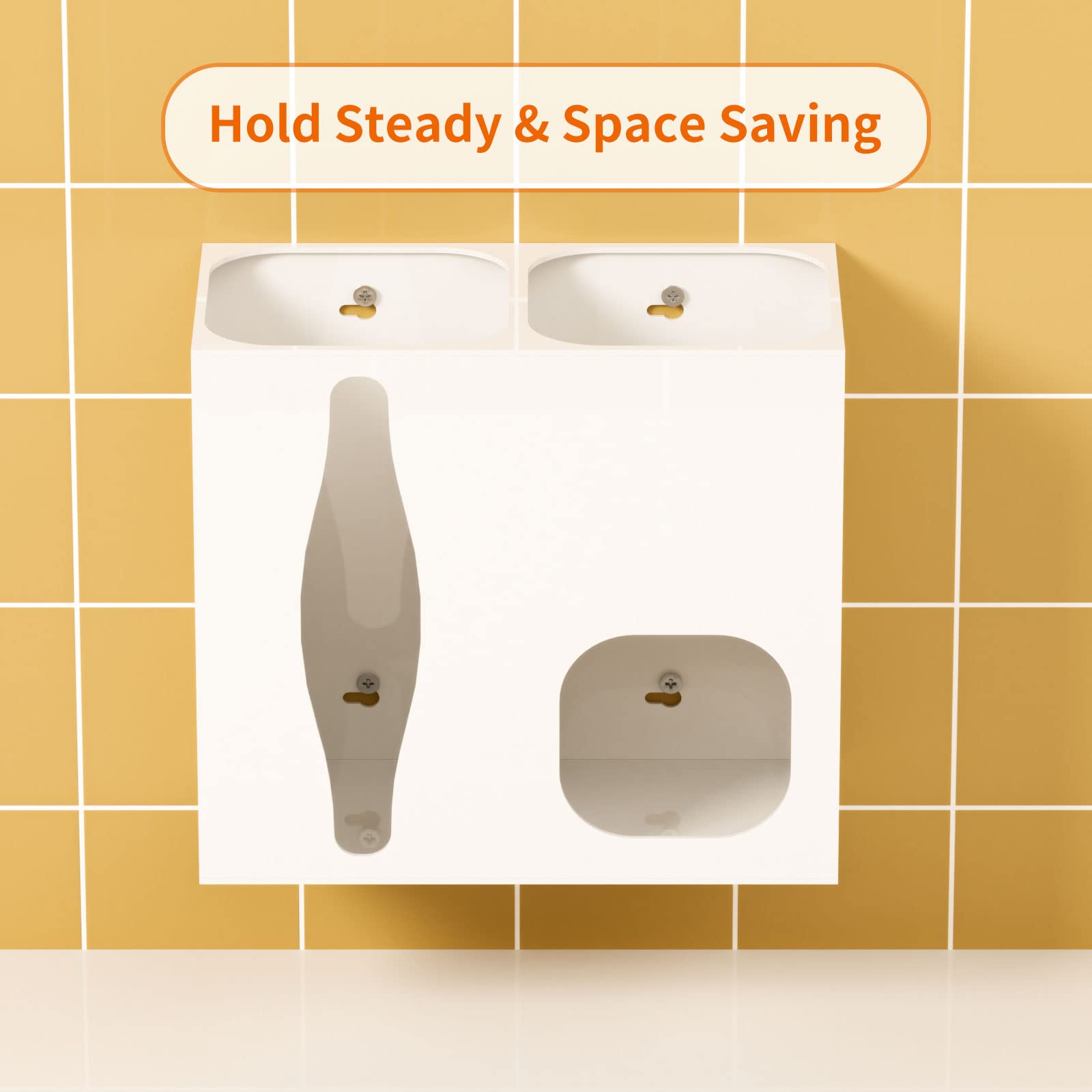 FEMELI 2-in-1 Wall Mount Trash Bag Dispenser - Kitchen Grocery Bag Organizer for Recycling & Storage