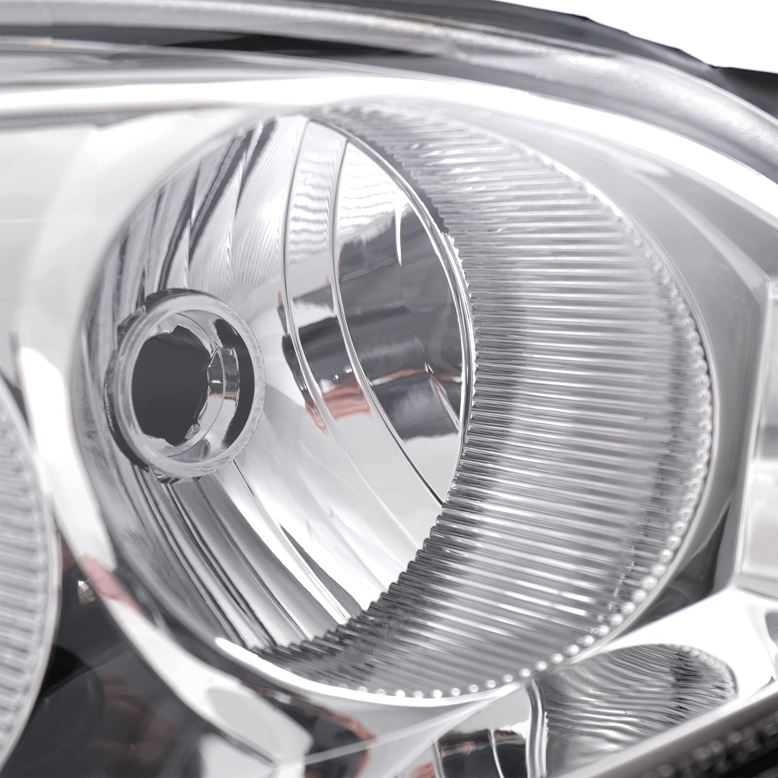 2004-2008 Chevy Malibu Halogen Headlight Assembly Replacement - Chrome Housing Headlights for 2004 2005 2006 2007 Malibu & 2008 Malibu Classic - Driver & Passenger Side Headlamp - Perfect for Night Driving and Vehicle Restoration Projects