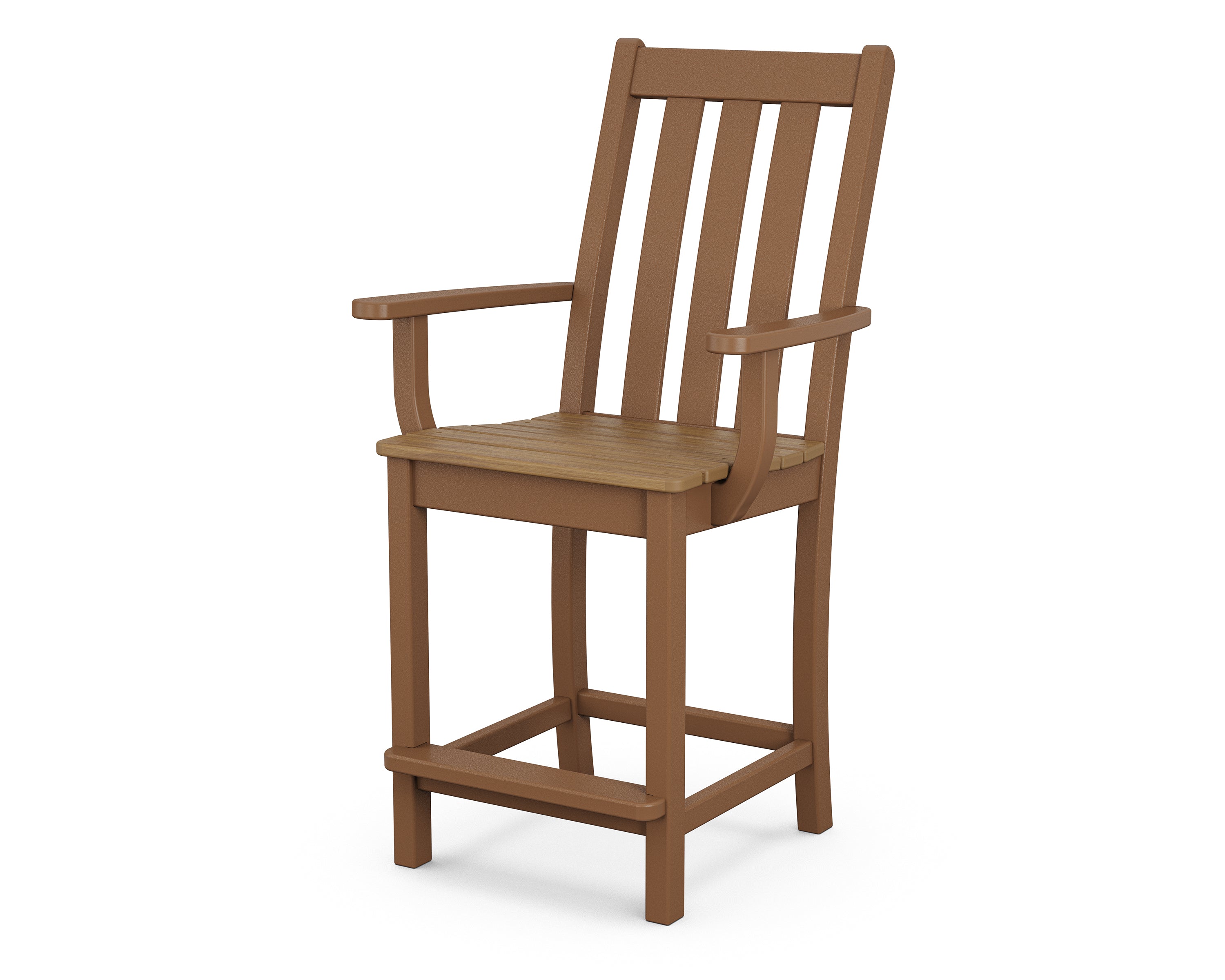 POLYWOOD Vineyard Counter Height Arm Chair - Durable Outdoor Dining Chair for Patio, Bar, and Kitchen - Weather-Resistant & Comfortable Seating for Restaurants and Home Use