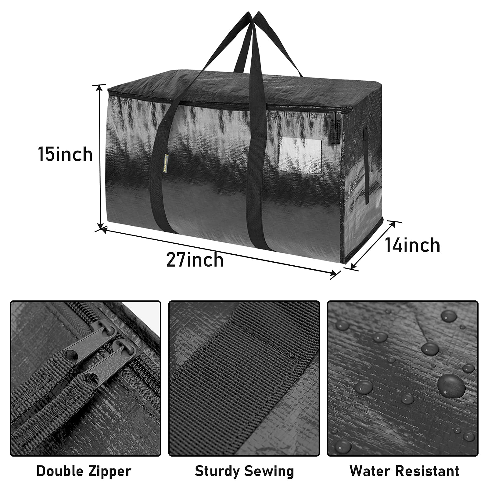 TICONN 12+6 Pack Extra Large Moving Bags with Handles - Heavy Duty Storage Bags for Moving, Travel, Clothes & Home Organization (Perfect for College Dorm, Apartment Relocation & Vacation Packing)