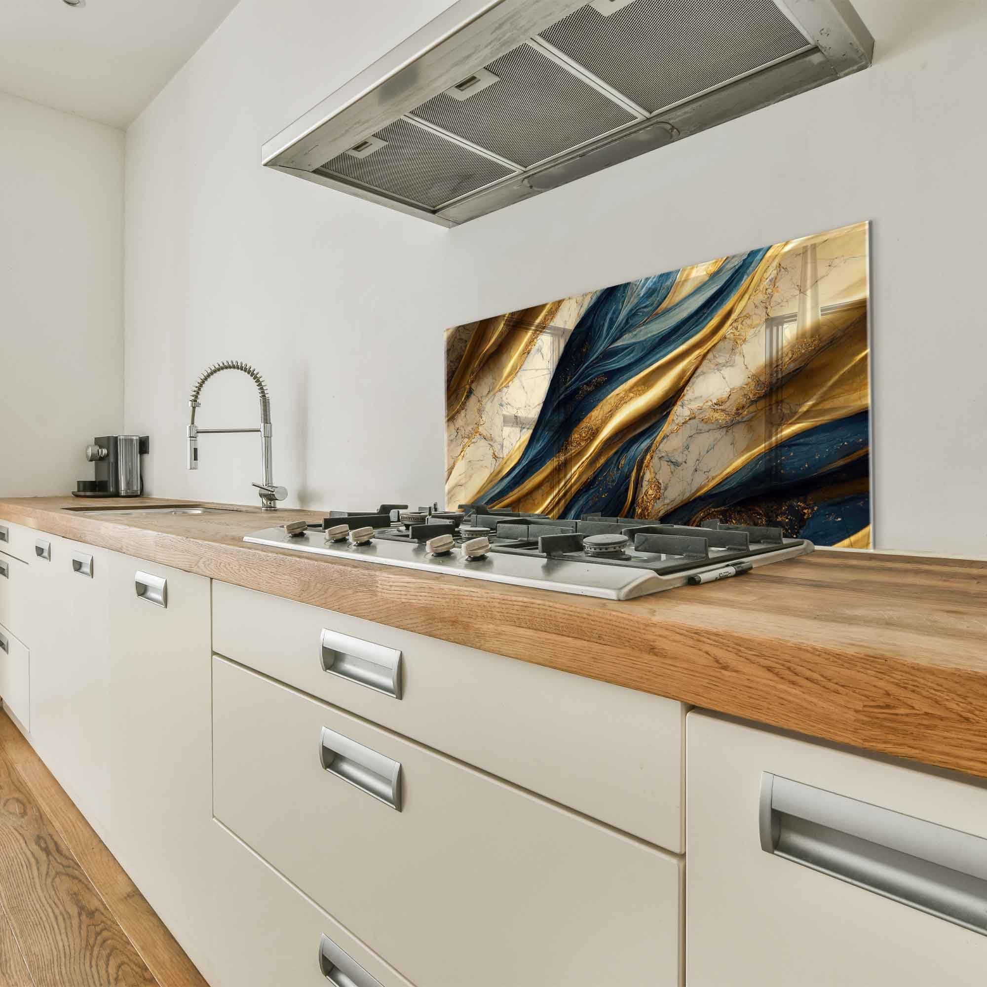Tempered Glass Kitchen Backsplash - 47x30