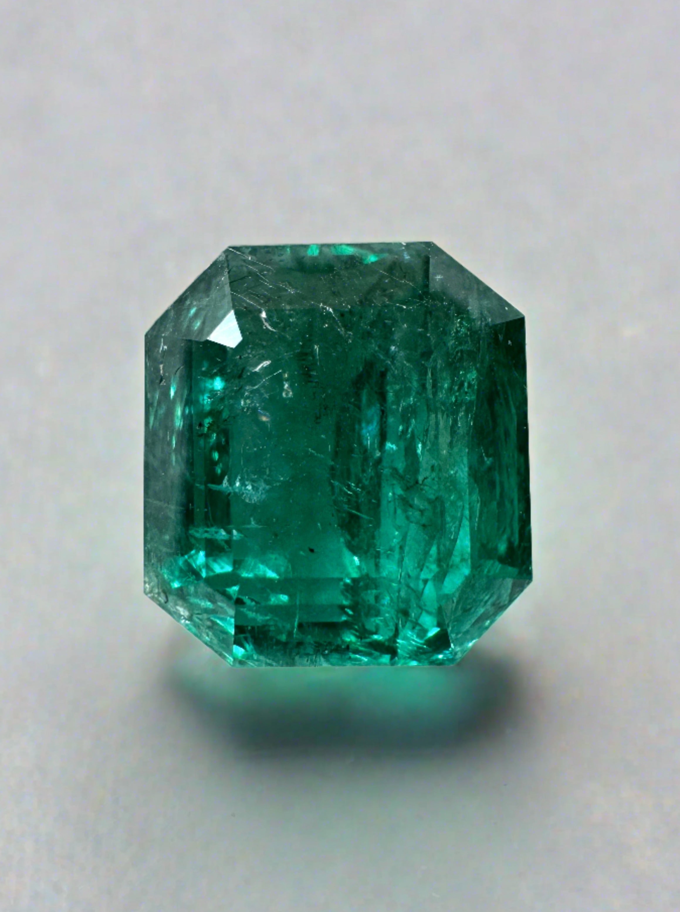 6.34 Carat Vivid Green Natural Loose Zambian Emerald Gemstone - 10.8x9.7mm Emerald Cut for Jewelry Making, Engagement Rings & Luxury Gifts