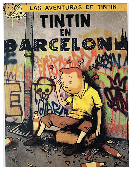 DRAN TINTIN IN BARCELONA - Vintage Tin Tin Comic Book Collectible - Perfect for Comic Fans & Barcelona Souvenir Collectors