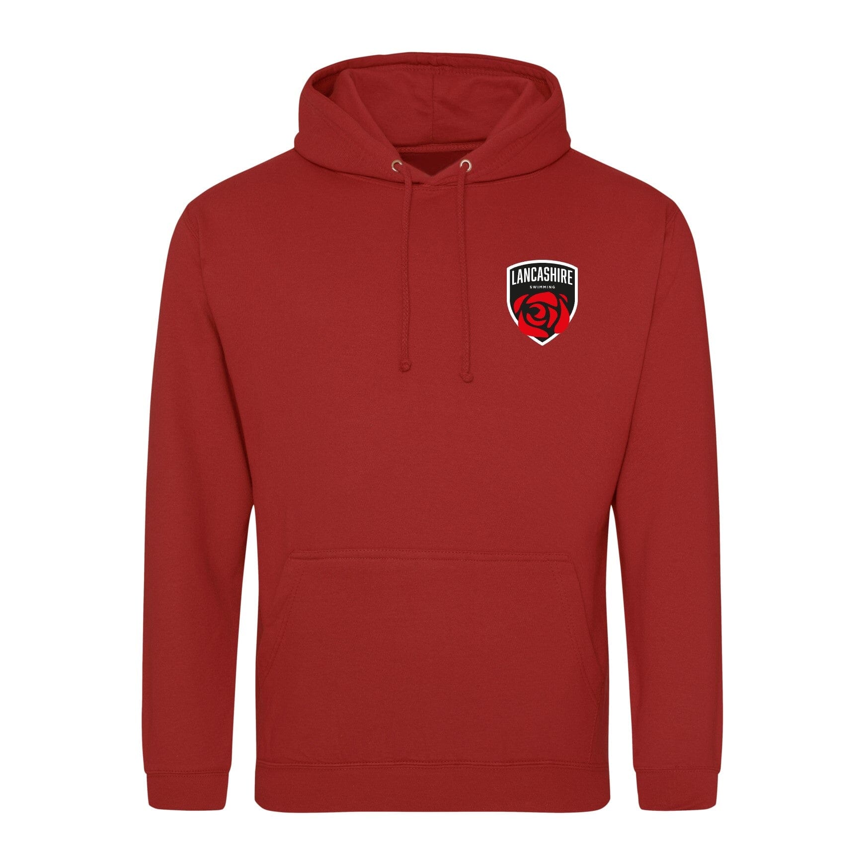 Lancashire County ASA County Championships 2025 Hoodie - Brick Red | Unisex Pullover Sweatshirt for Swimming Competitions & Team Spirit