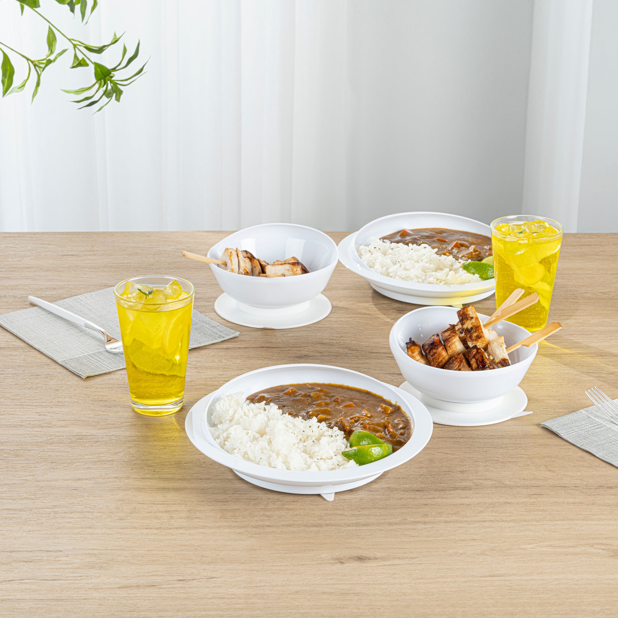 Adapt Tek Round White Plastic 2-Piece Scoop Plate & Bowl Set with Spillproof Design & Suction Base - Includes 1 Plate + 1 Bowl - Perfect for Babies, Toddlers & Kids Mealtime at Home or Travel