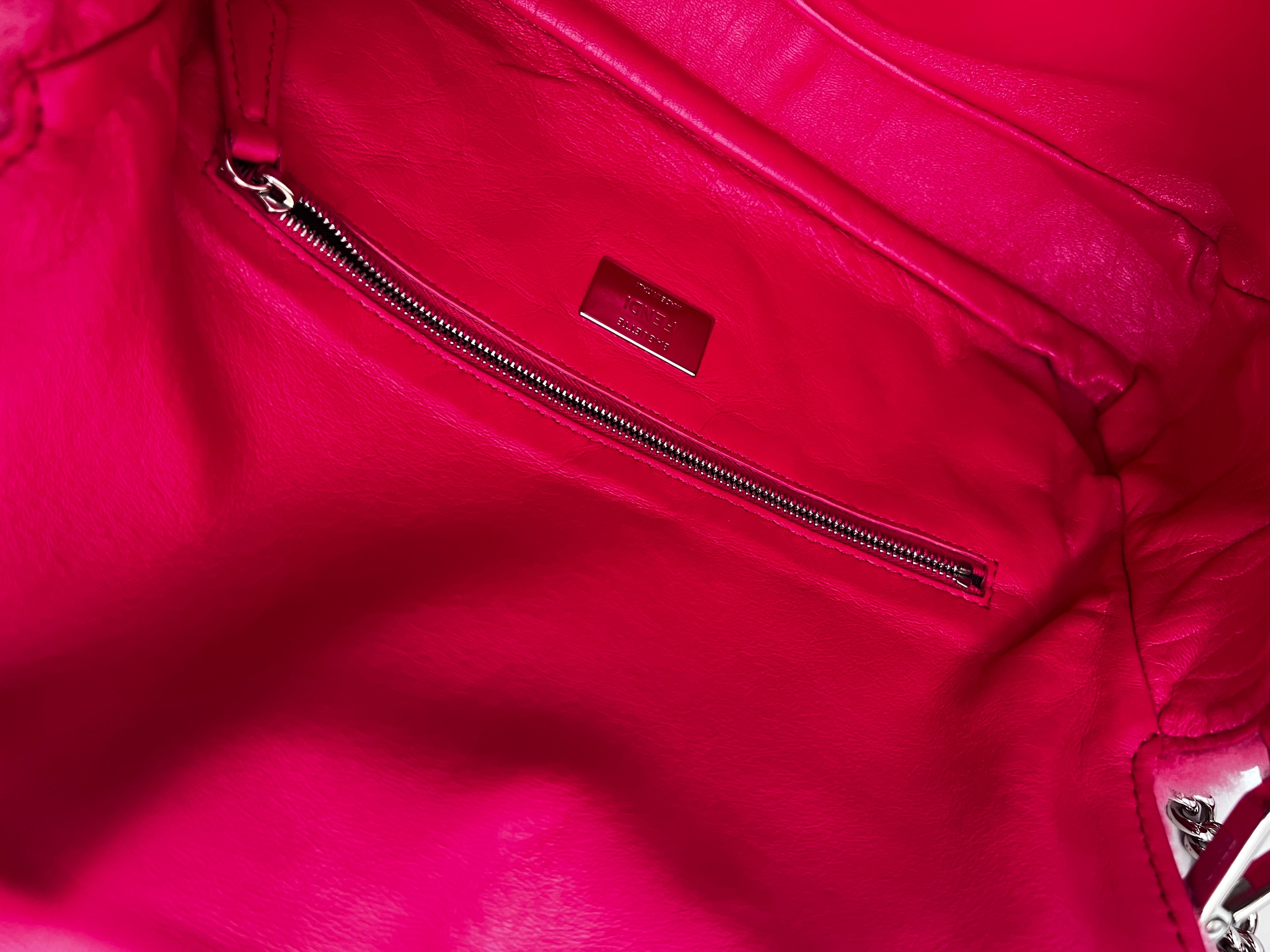 Fendi Raspberry Pink Shearling Baguette Bag - Luxury Designer Shoulder Bag for Women | Perfect for Parties, Date Nights & Everyday Elegance