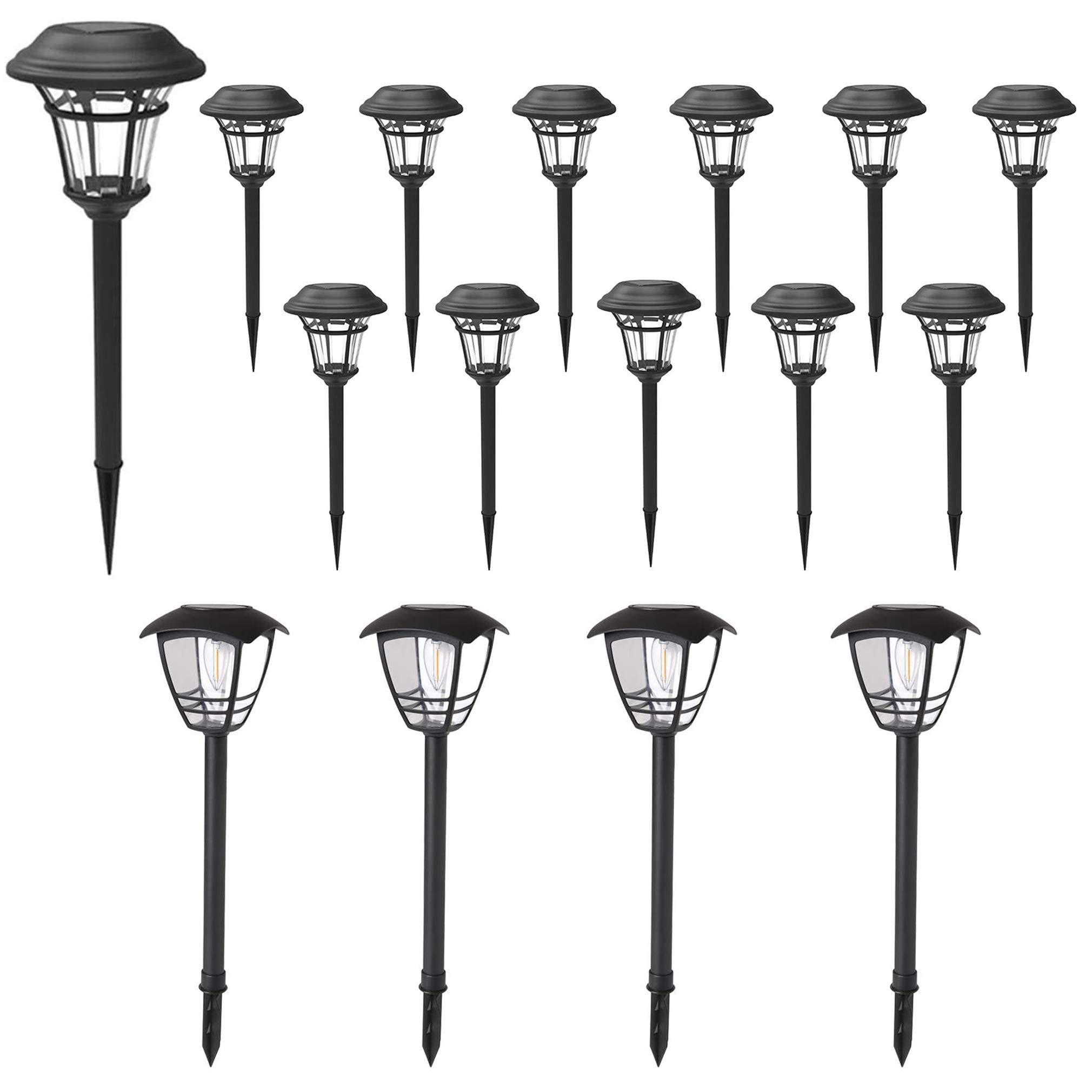 MAGGIFT 12 Pack Solar Powered Outdoor Pathway Lights - Waterproof LED Garden Lights for Walkway, Driveway, Yard & Landscape Decoration (Warm White, 10 Lumen) | Energy Efficient Solar Lights for Home & Garden Use at Night