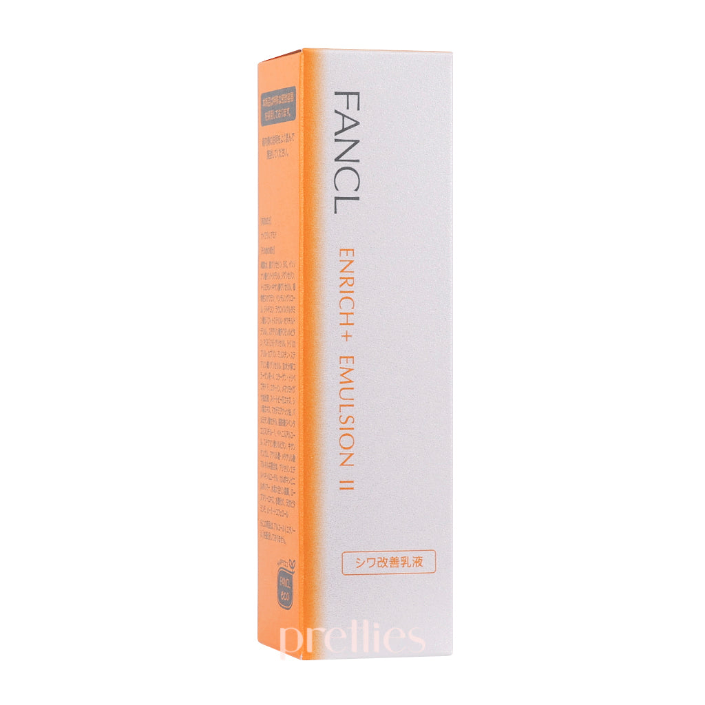 Fancl Enrich Emulsion II 30ml - Hydrating Moisturizer for Dry Skin, Orange Scented Facial Lotion - Perfect for Daily Skincare Routine & Travel Essentials (565008)