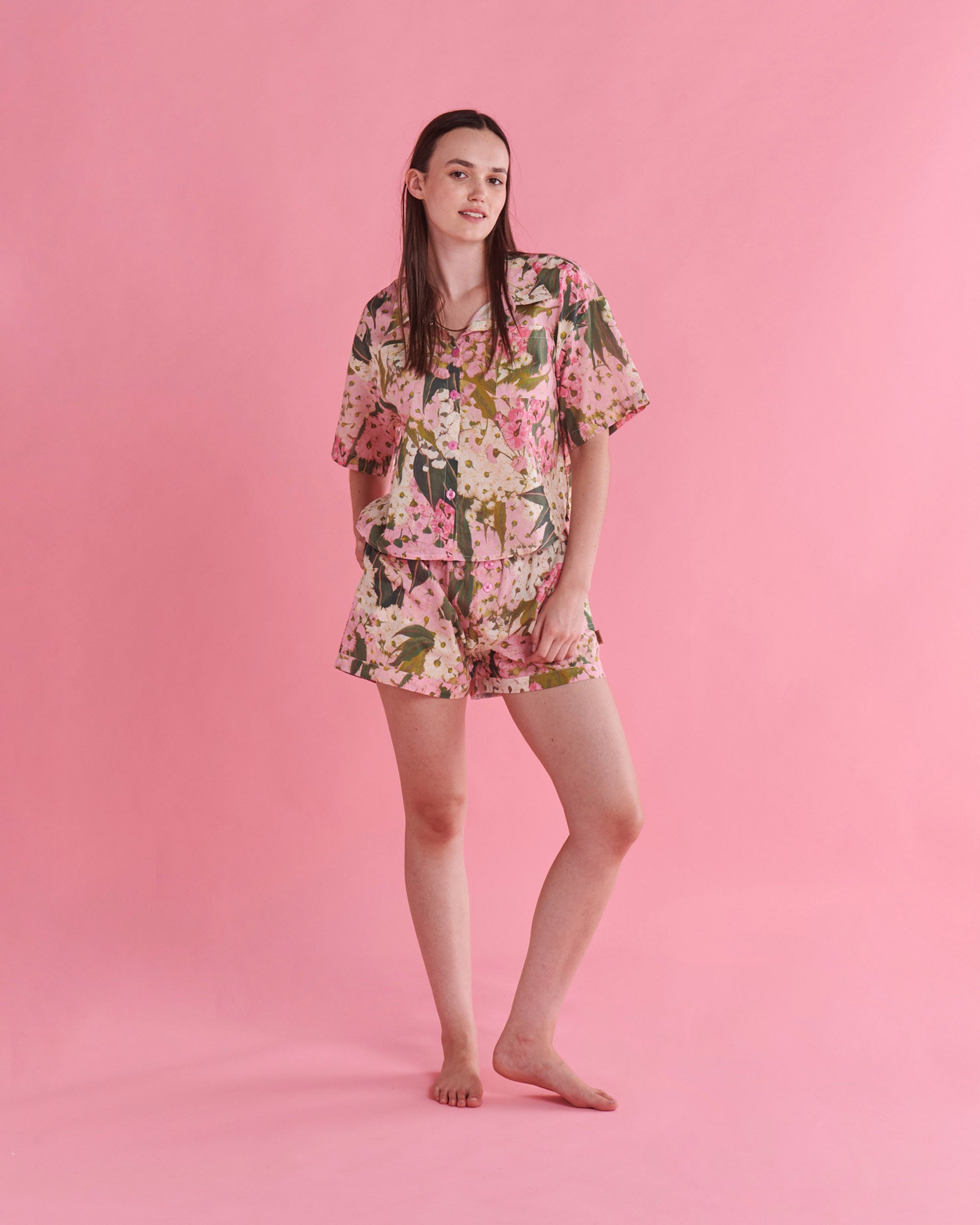 Organic Cotton Short Sleeve Pajama Set for Women - Soft & Breathable Sleepwear - Perfect for Summer Nights, Lounging & Travel