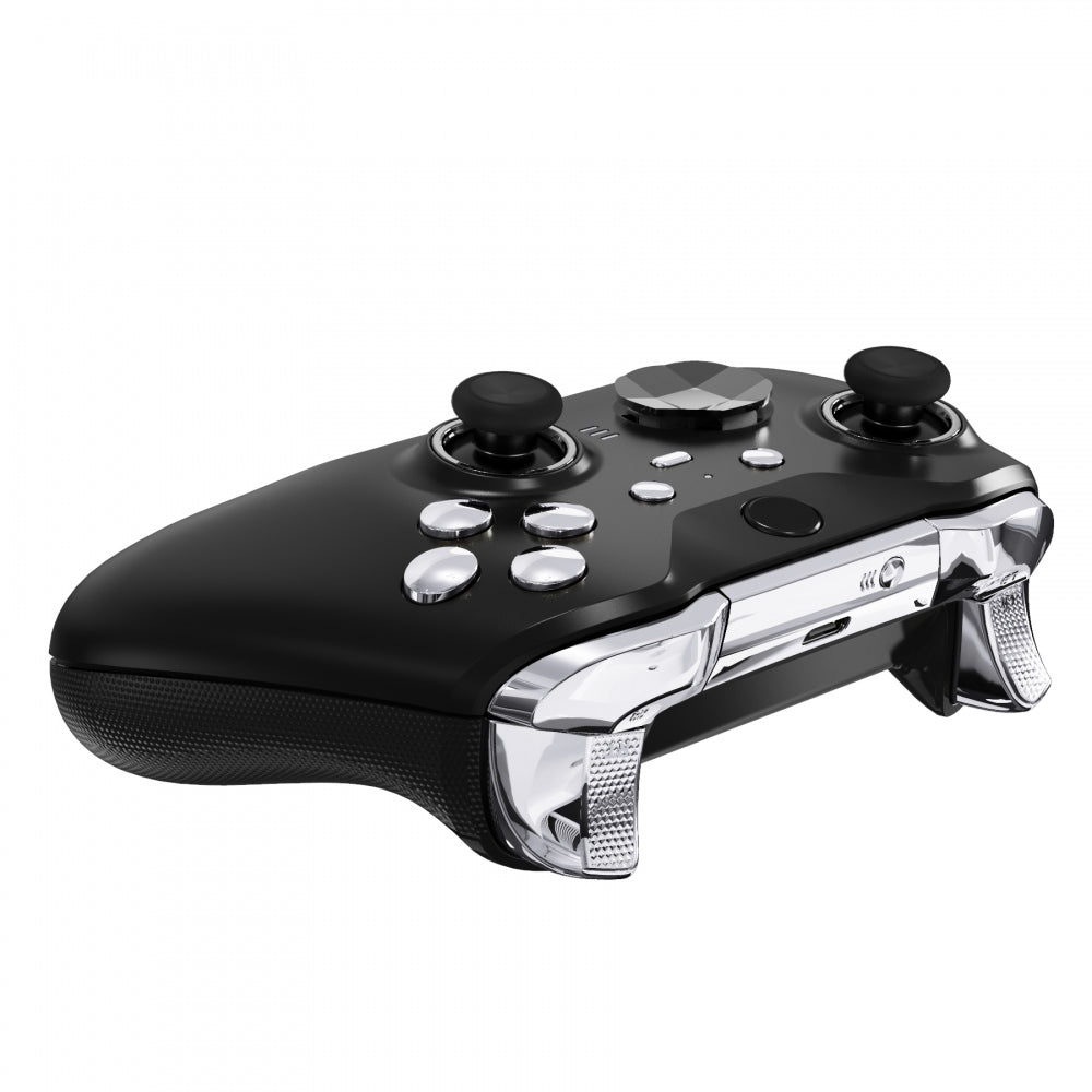 eXtremeRate Chrome Silver Replacement Buttons Kit for Xbox One Elite Series 2 & Elite 2 Core Controller - Upgrade Your Gaming Experience for Competitive Play & Long-Lasting Durability
