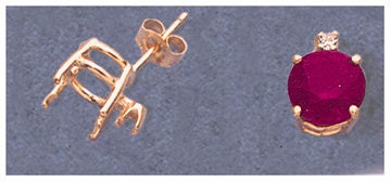 Solid Sterling Silver or 14kt Gold Round Earring Settings (7mm & 12mm) - 2-Piece Set with Accent Stones | Jewelry Making Supplies for DIY Earrings | Perfect for Handmade Jewelry Crafting and Gifts