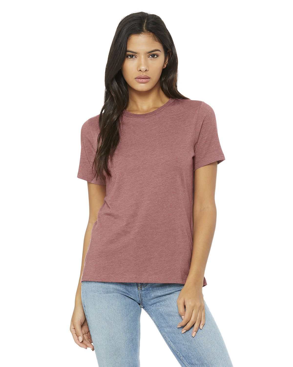 Bella + Canvas 6400CVC Women's Relaxed Fit Heather Short Sleeve T-Shirt - Soft CVC Blend for Everyday Wear, Casual Outfits & Layering