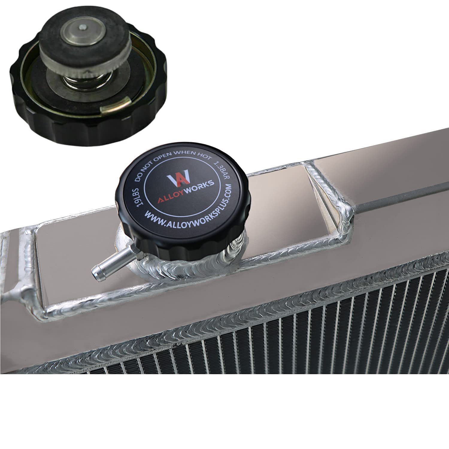 4 Row Aluminum Radiator Shroud with Cooling Fans & Relay Kit - Compatible with 1963-1966 Chevy C10 C20 C30 K10 K20 Pickup/Suburban & 1961-1966 Pontiac Catalina/Bonneville/Grand Prix/Star Chief - Heavy Duty Cooling Upgrade for Hot Rods, Classic Trucks & Restoration Projects