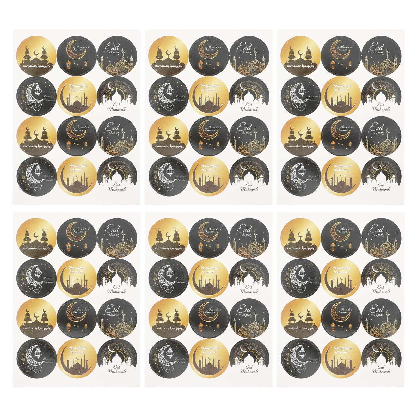 GARNECK 240pcs Ramadan Letter Stickers - Islamic Holiday Decorative Labels for Envelopes, Gifts & Cards - Eid Mubarak Themed Sealing Stickers for Ramadan Decorations, Party Favors & Scrapbooking