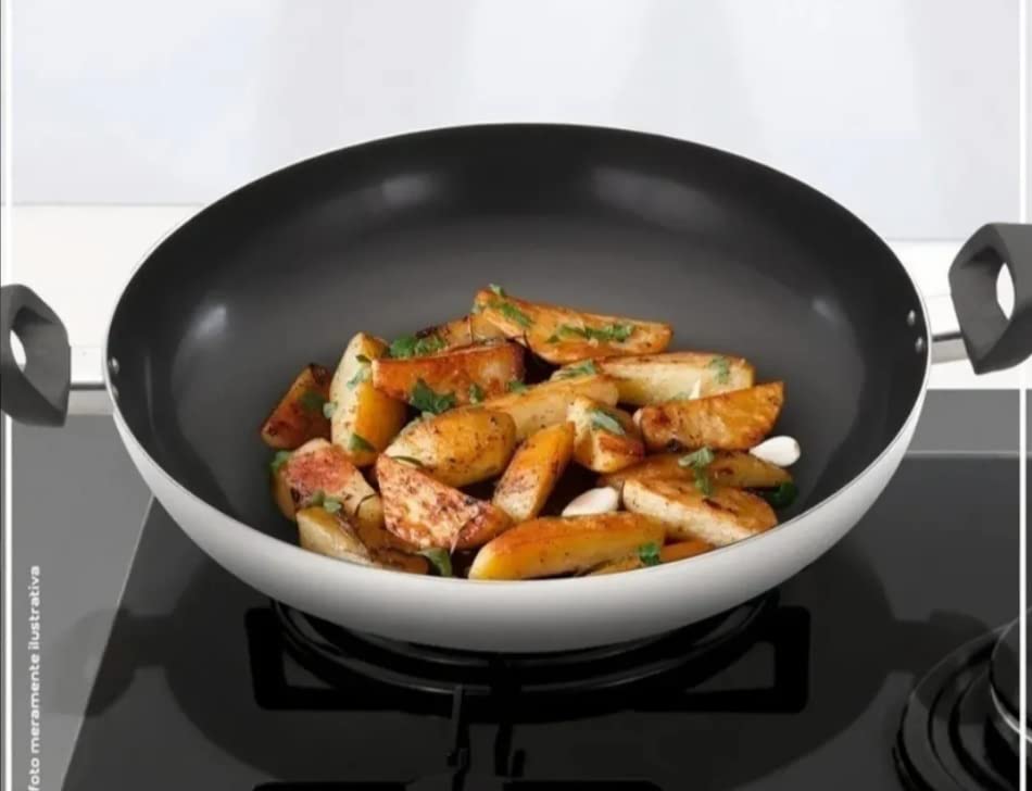 28cm Non-Stick Wok Pan with Lid - 3.3L Teflon Coated Stir Fry Pan for Asian Cooking, Healthy Frying & Family Meals - Perfect for Stir-Frying, Sautéing, Deep Frying & Home Kitchen Use