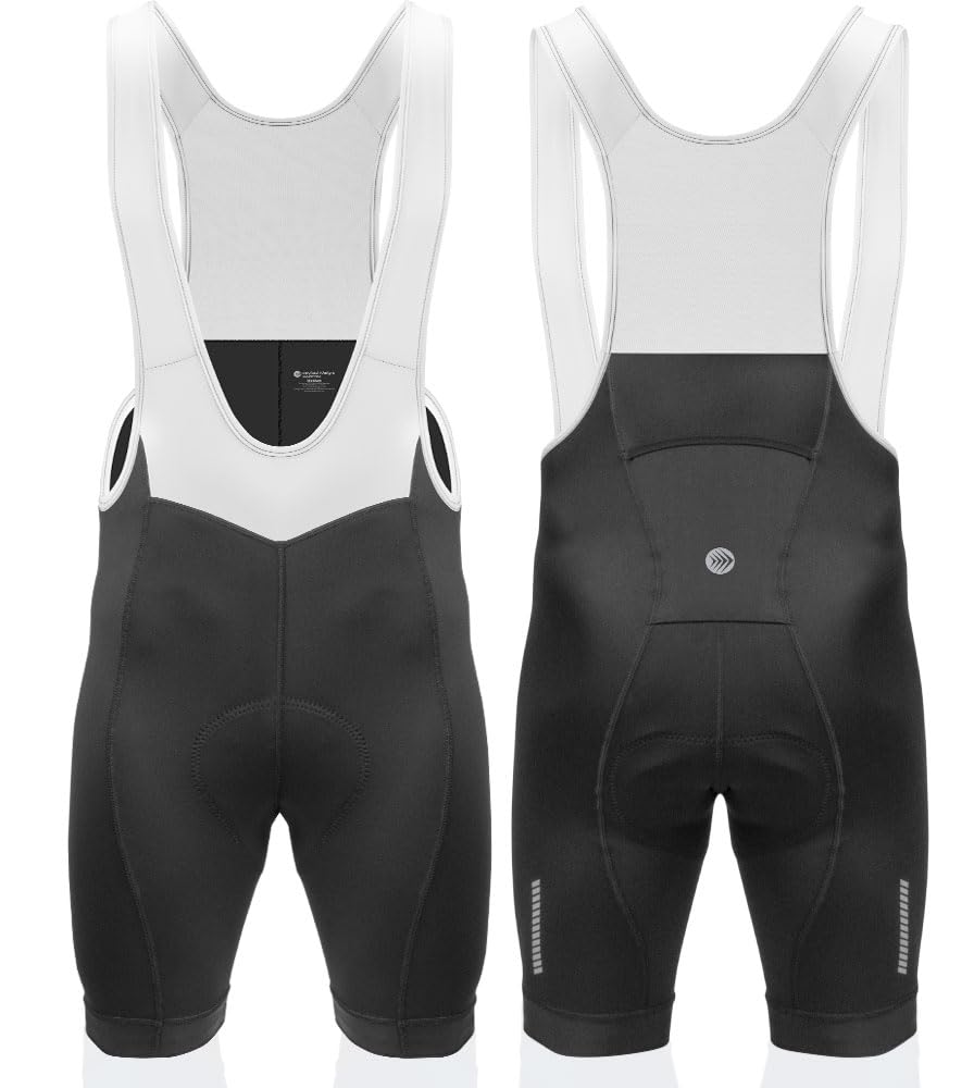 Men's Core Padded Cycling Bib Shorts - Long Distance Comfort Black Bike Shorts | USA Made | Perfect for Road Biking, Indoor Training & Triathlon Races