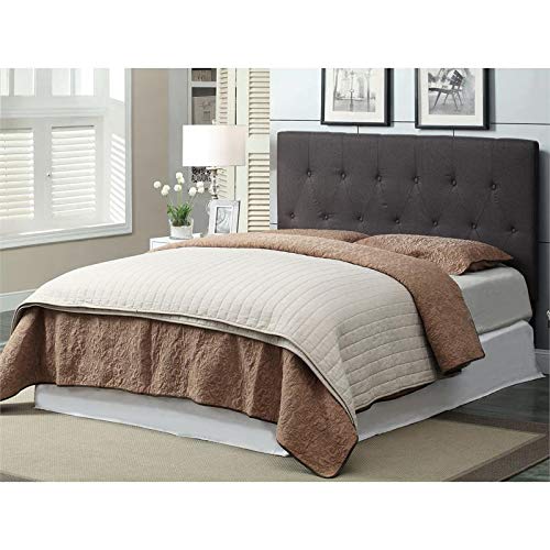 Furniture of America Warscher Gray Fabric Tufted Headboard for Full/Queen Bed - Elegant Bedroom Decor for Modern & Traditional Homes