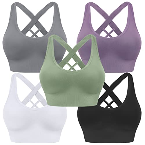 ①black White Gray Purple Green 5 Pack