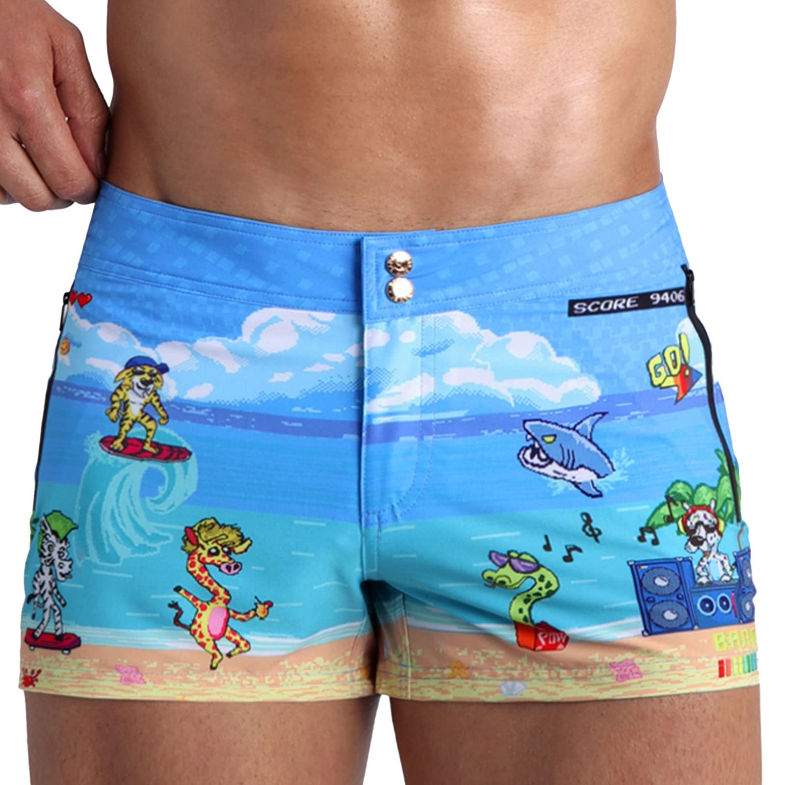 Premium Men's Swim Trunks - Quick-Dry Stretch Beach Shorts for Swimming, Surfing & Vacation | Comfortable Square Cut Swimwear for Pool, Gym & Water Sports