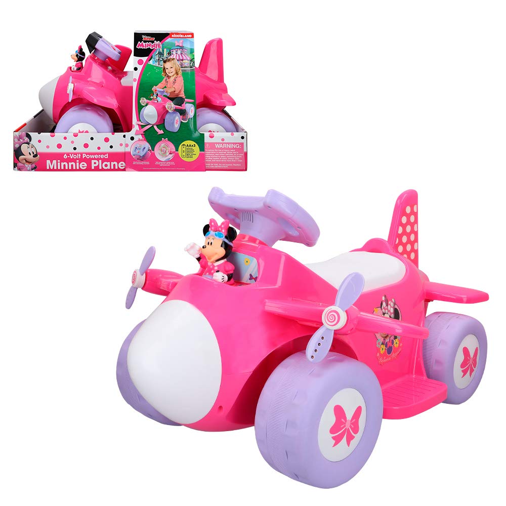 COLORBABY Disney Minnie Mouse 6V Battery-Powered Ride-On Airplane for Kids - Perfect for Indoor & Outdoor Play, Birthday Gifts, and Toddler Development