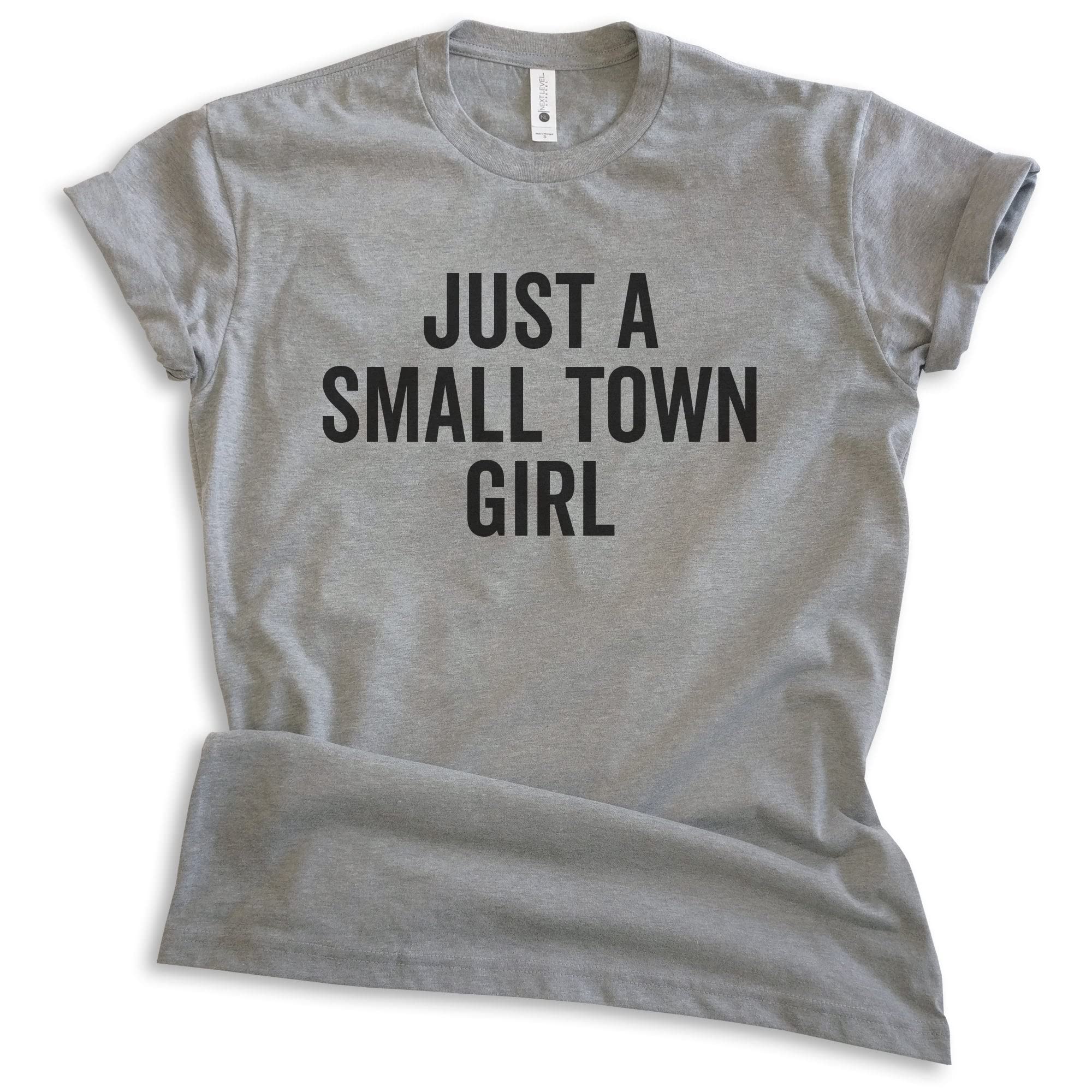 EVERTREE CLOTHING Just A Small Town Girl T-Shirt - Unisex Women's Casual Tee - Rural Midwest Graphic Top for Everyday Wear & Country Outings