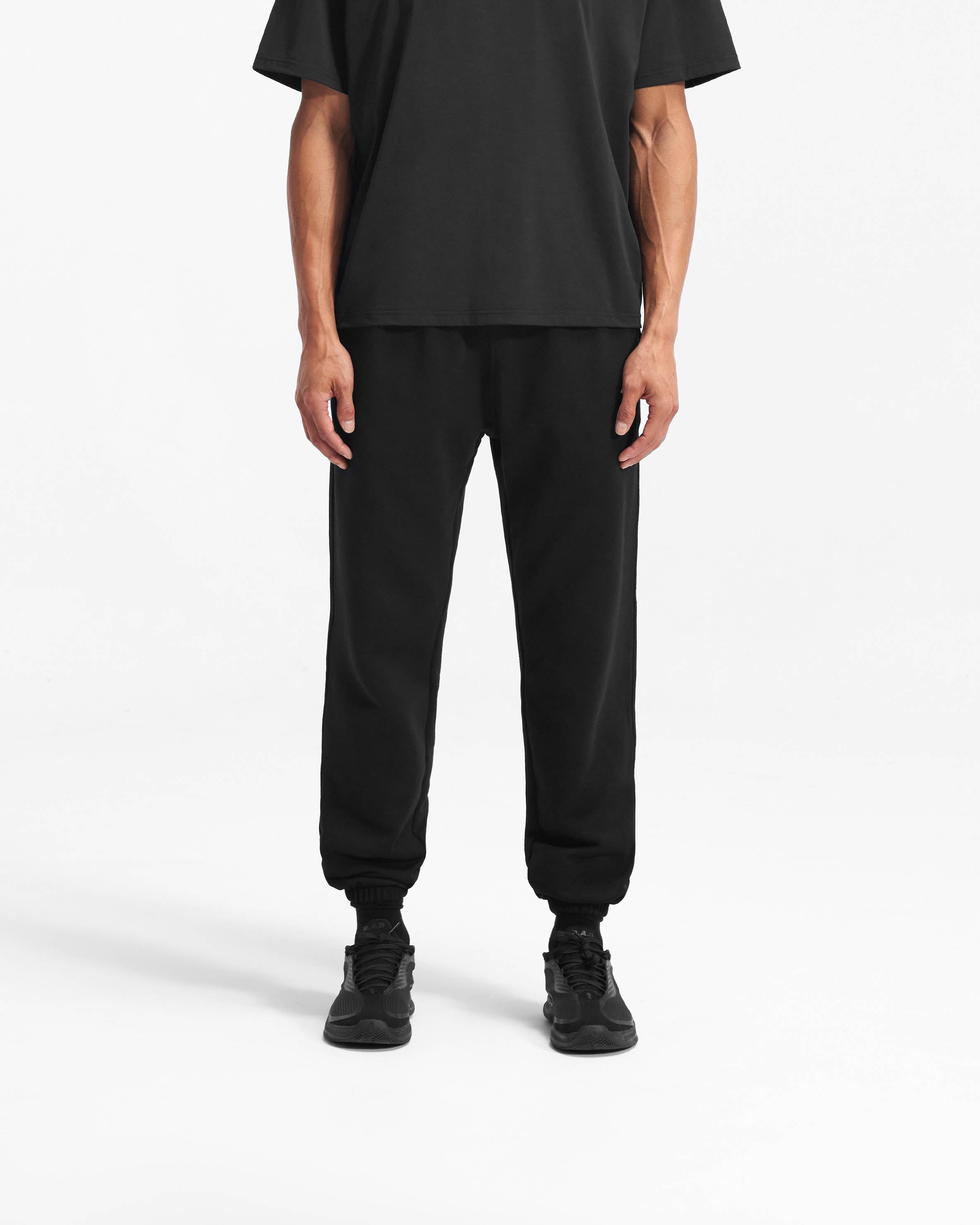 Team 247 Men's Sweatpants - Black Comfortable Jogger Pants for Casual Wear, Gym & Lounge