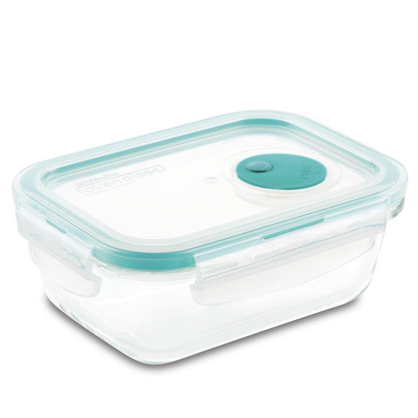 Airtight Leakproof Borosilicate Glass Food Storage Containers with Vent Lids - BPA Free Rectangle Kitchen Organizers for Meal Prep, Leftovers & Pantry Storage