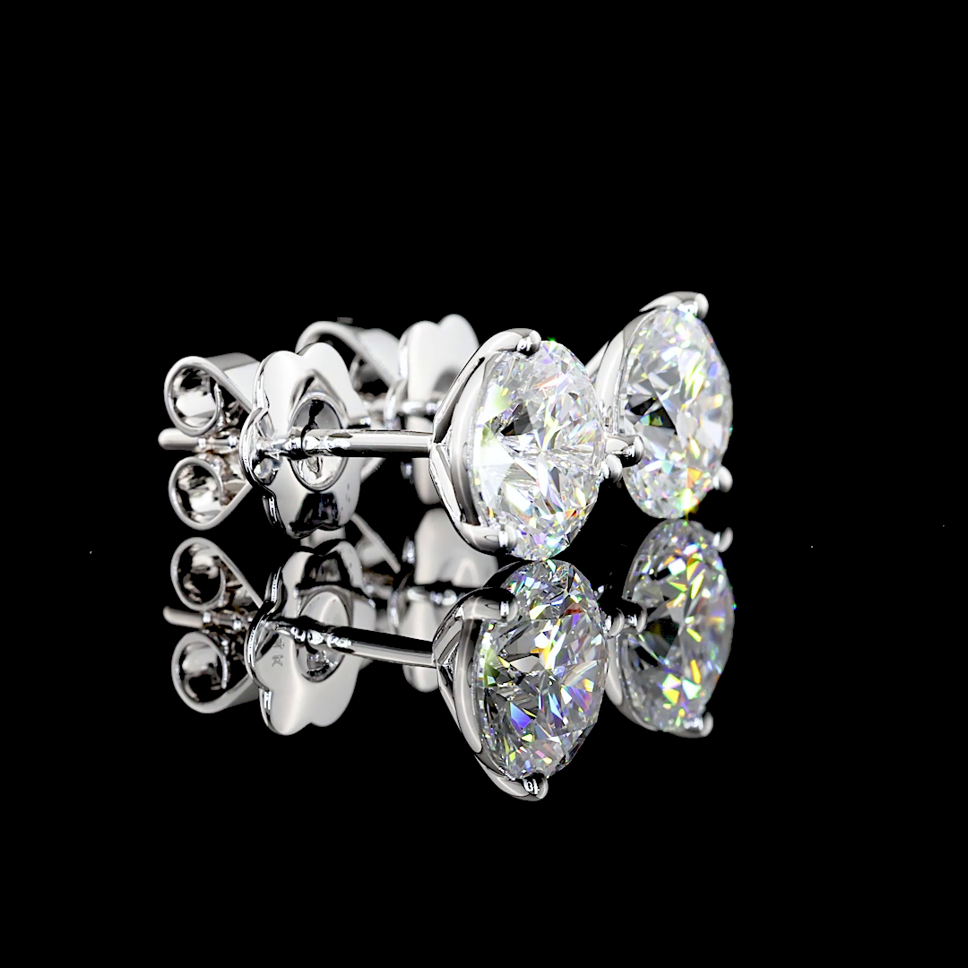 2.41 Carat Lab Grown Round G VS1 Diamond 14K White Gold Martini Stud Earrings for Women - Perfect for Weddings, Anniversaries & Special Occasions