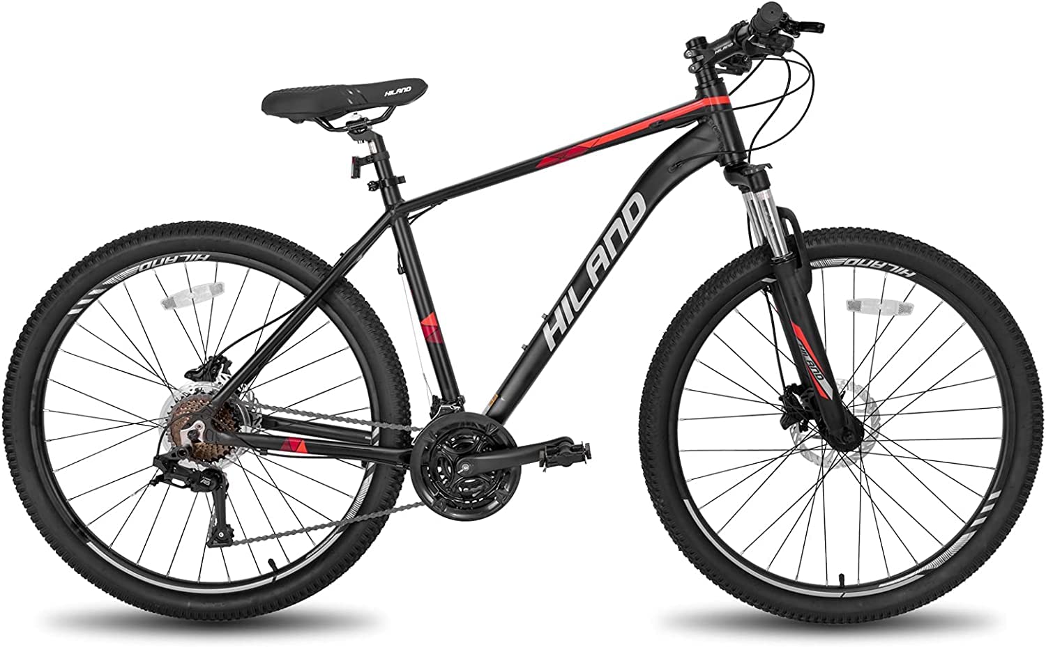 Hiland 27.5 Inch Mountain Bike for Adults - 27-Speed Gears, Aluminum Frame (18/19.5 Inch), Lock-Out Suspension Fork & Hydraulic Disc Brakes - Perfect for Men & Women | Ideal for Trail Riding, Commuting & Outdoor Adventures